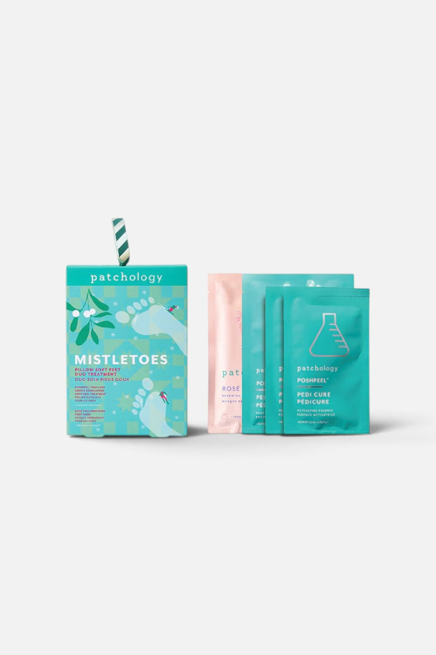 Patchology Mistletoes Holiday Foot Mask Kit – front view