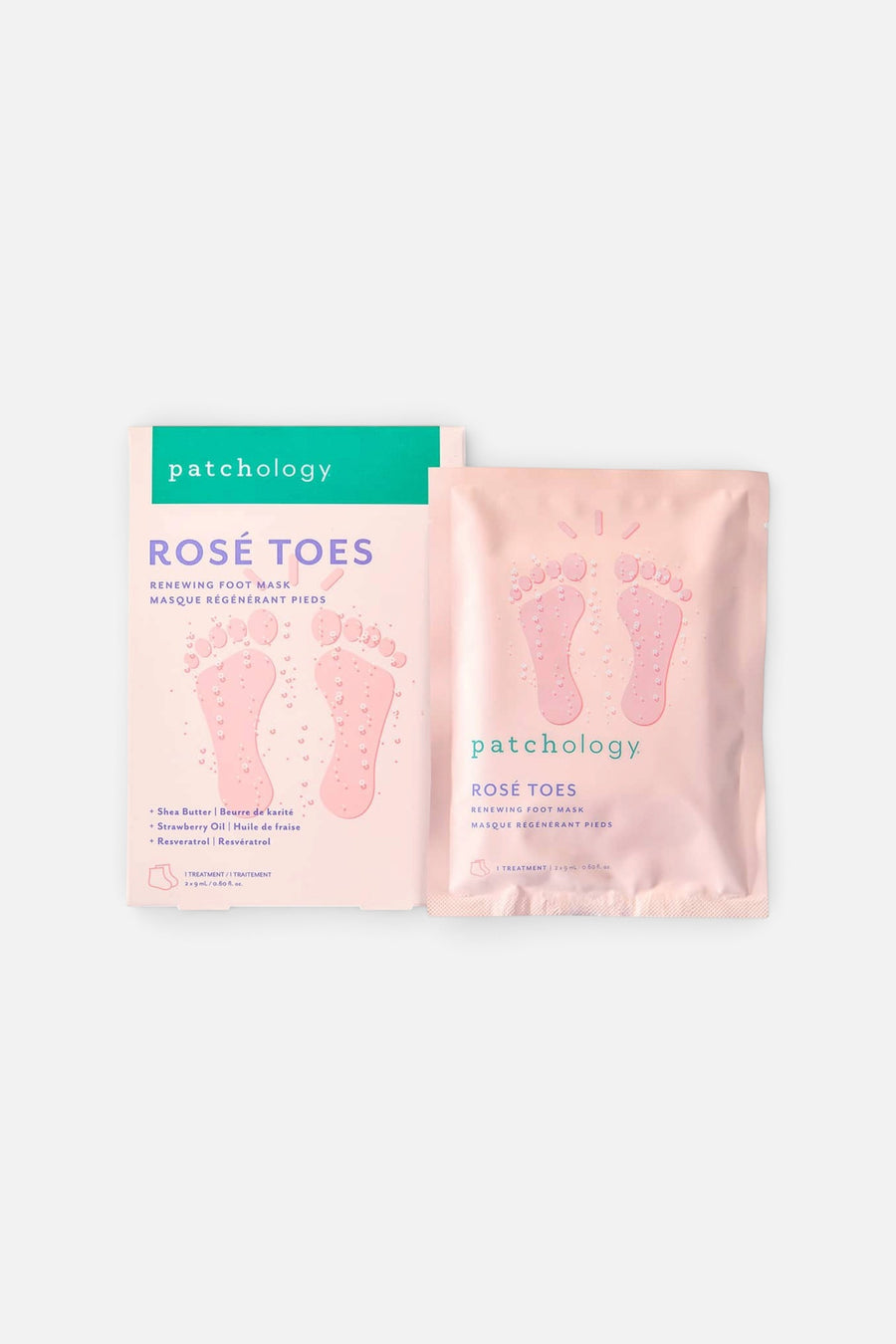 Patchology Rosé Toes Renewing Foot Mask – back view