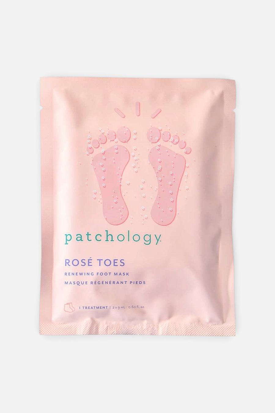 Patchology Rosé Toes Renewing Foot Mask – front view