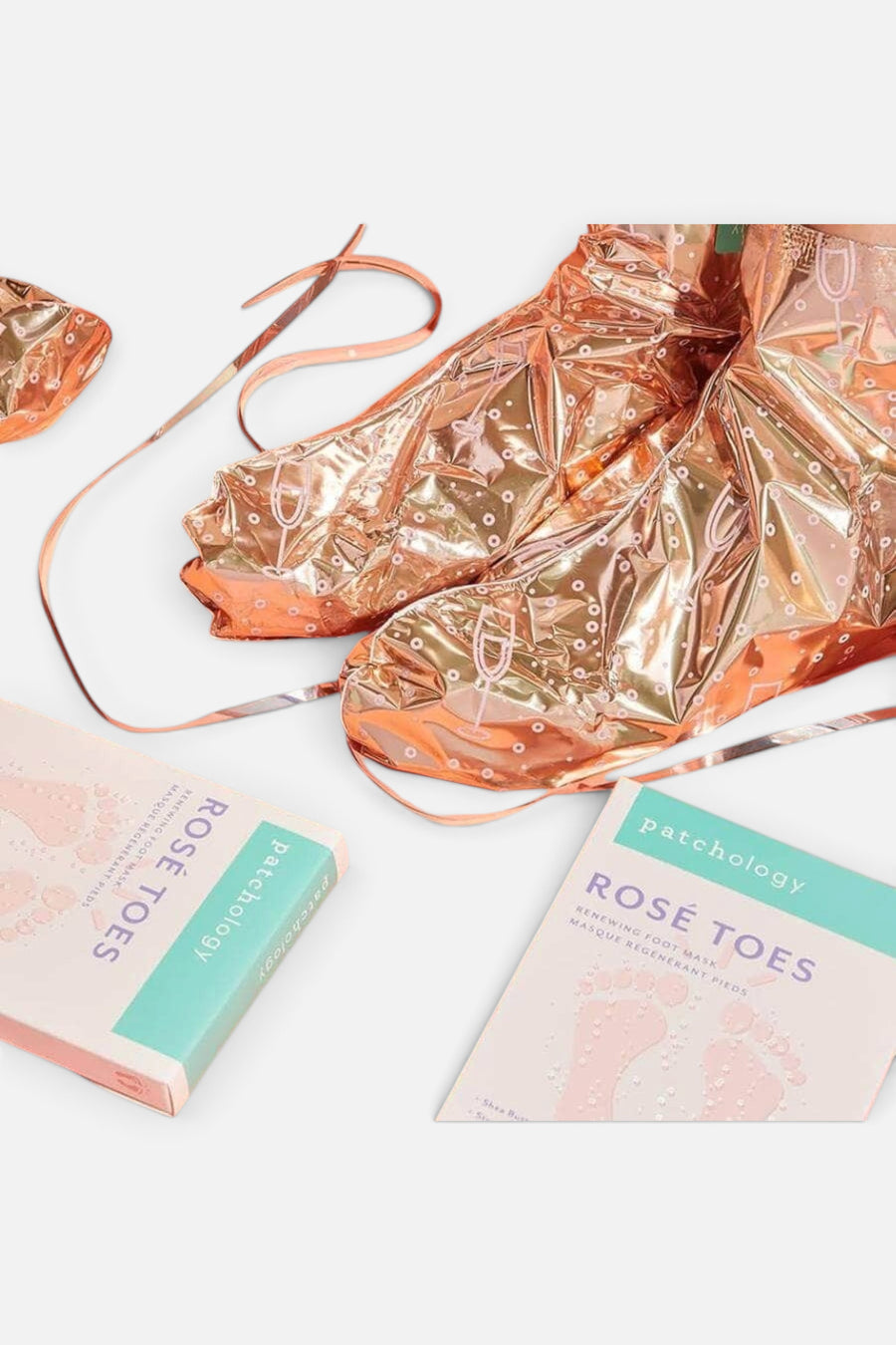 Patchology Rosé Toes Renewing Foot Mask – side view