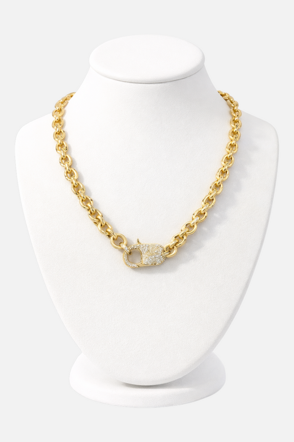 Paula Rosen 2 Tone Silver and Gold Big Baby Necklace