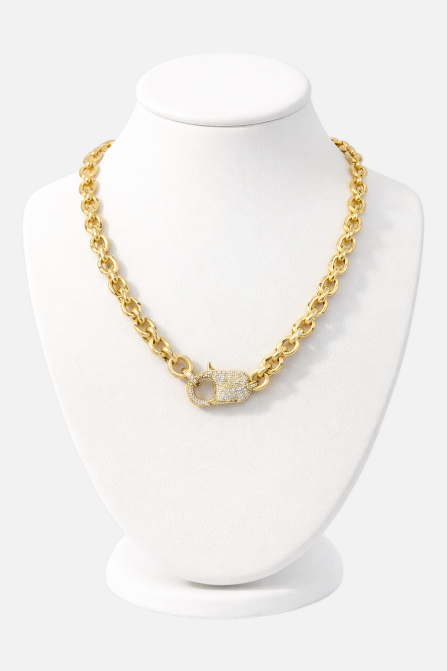 Paula Rosen 2 Tone Silver and Gold Big Baby Necklace – front view