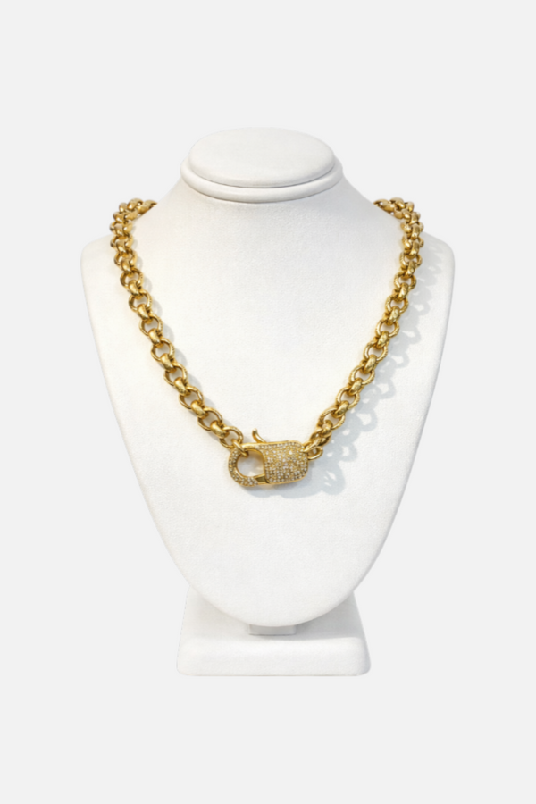 Paula Rosen Diamond Big Baby Gold Necklace