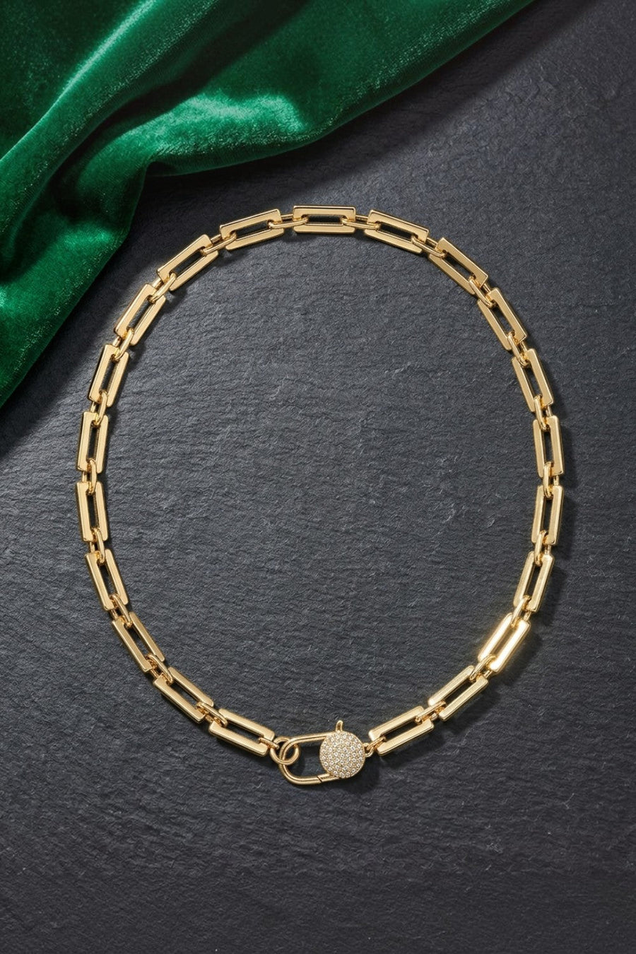 Paula Rosen Sofia Diamond Lock Necklace – back view