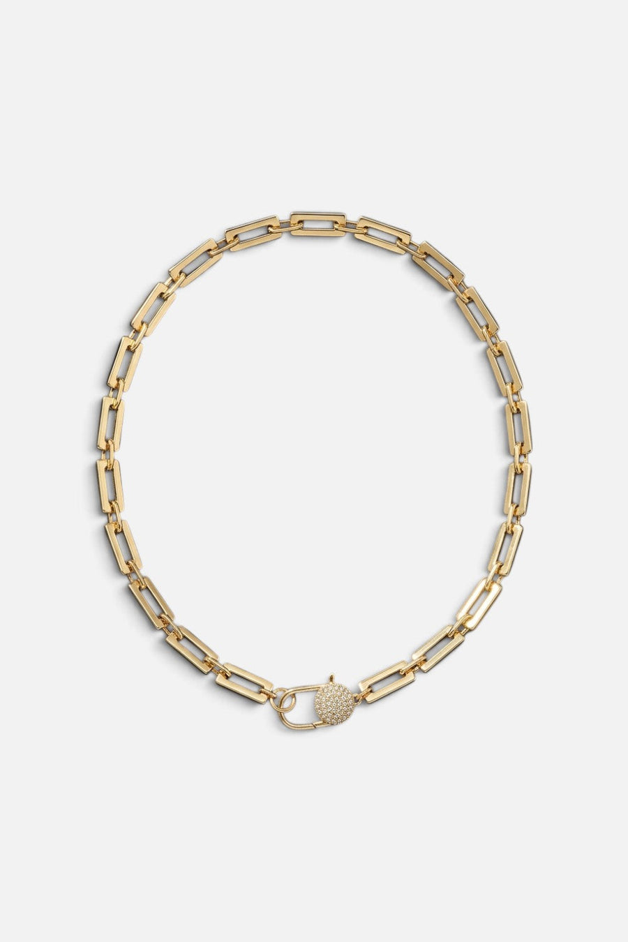 Paula Rosen Sofia Diamond Lock Necklace – front view