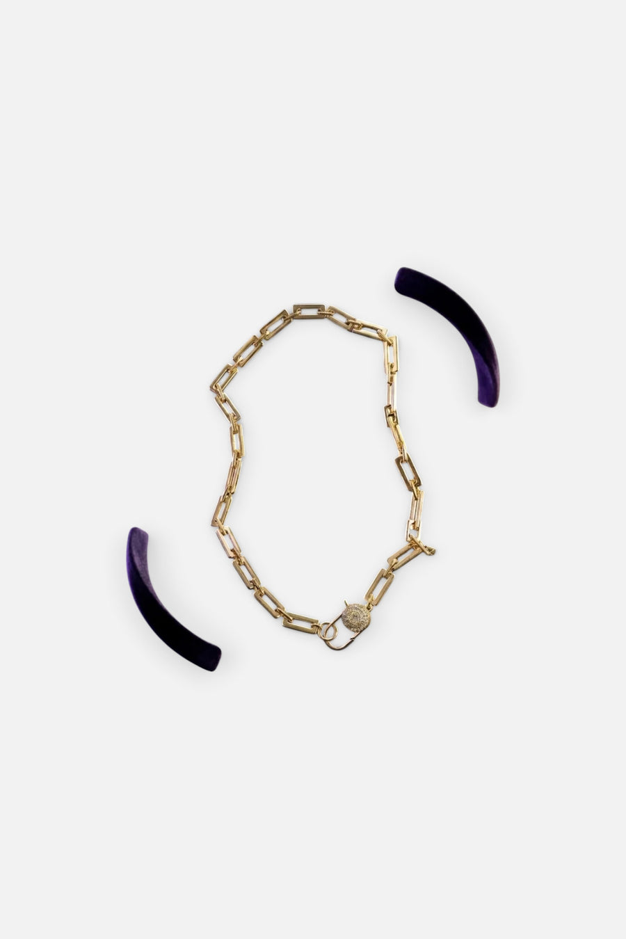 Paula Rosen Sofia Diamond Lock Necklace – side view