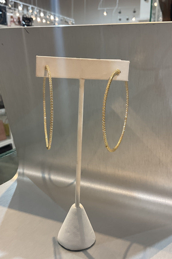 Paula Rosen Thizzy Gold CZ Hoop Earrings