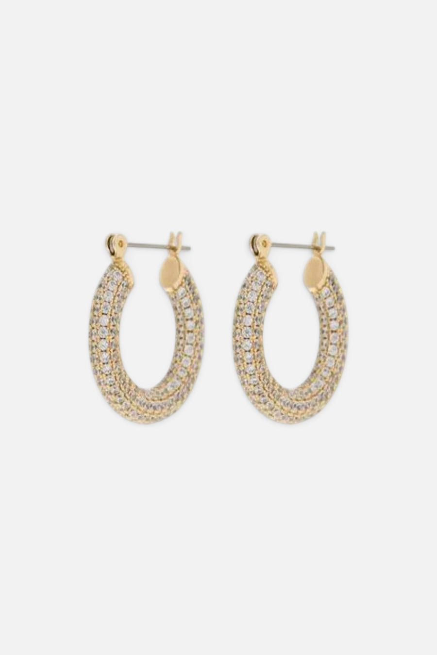 PAVE BABY AMALFI HOOPS – front view