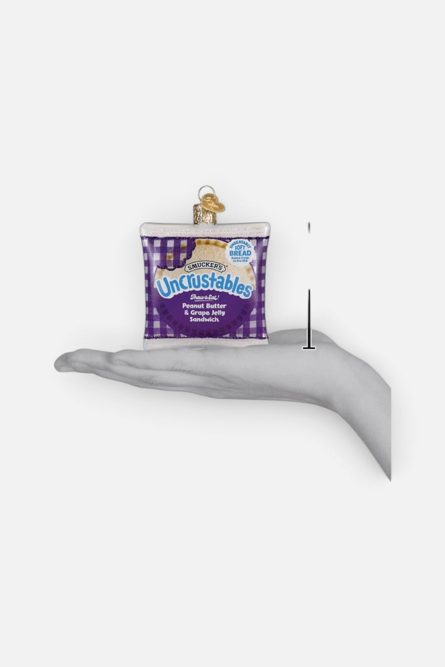 PB & Grape Uncrustables Sandwich Ornament – detail