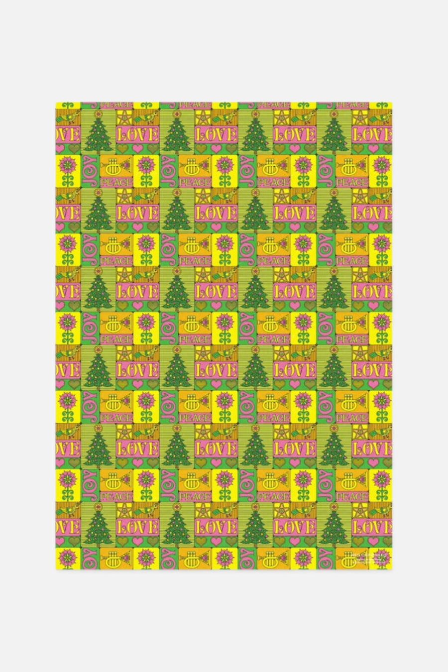 Peace Love Joy Wrapping Paper – back view