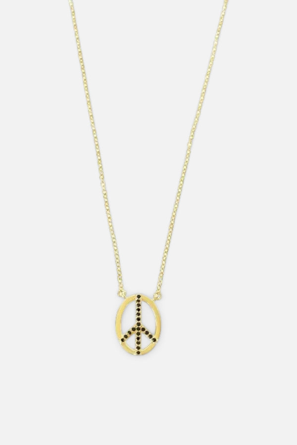Peace Necklace Gold/Black Spinel