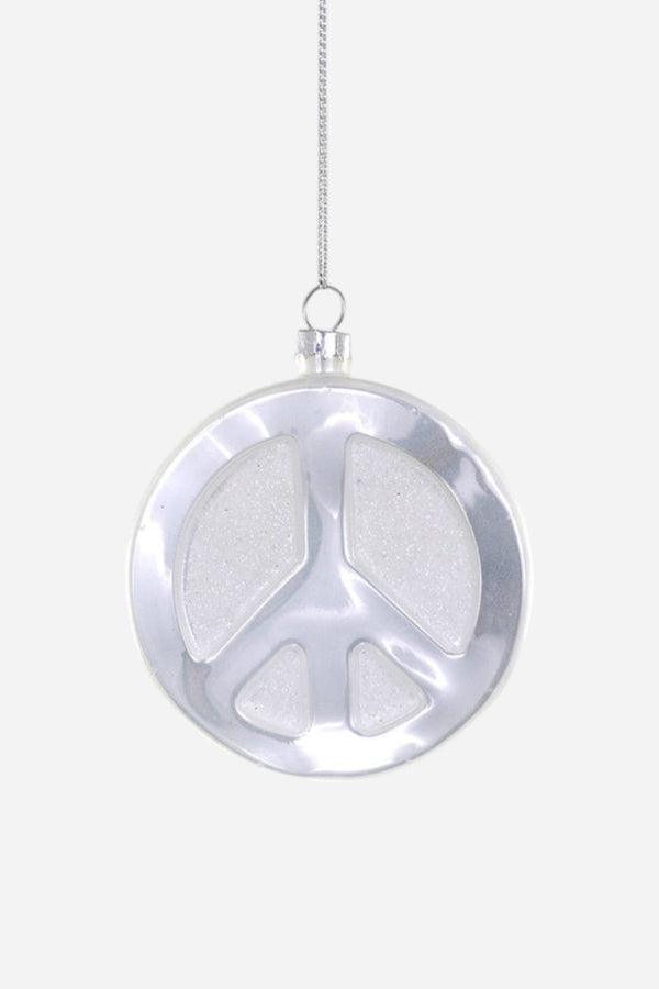 Peace Sign White Ornament