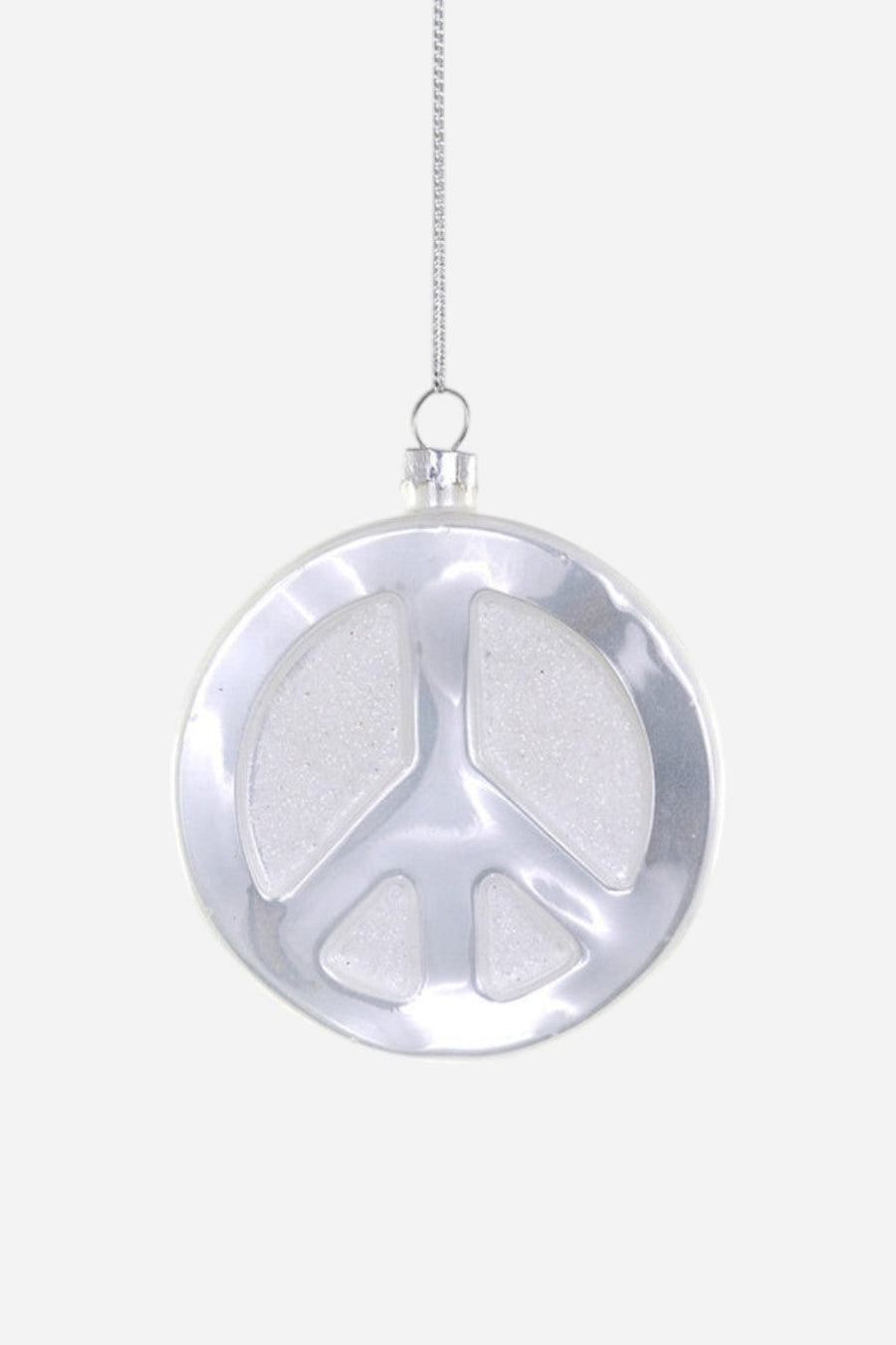 Peace Sign White Ornament – front view