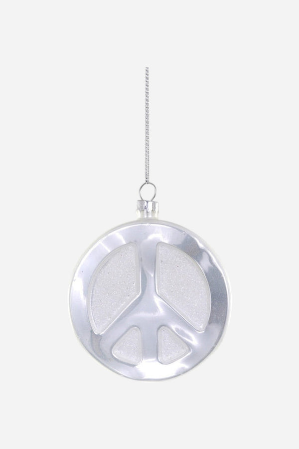 Peace Sign White Ornament