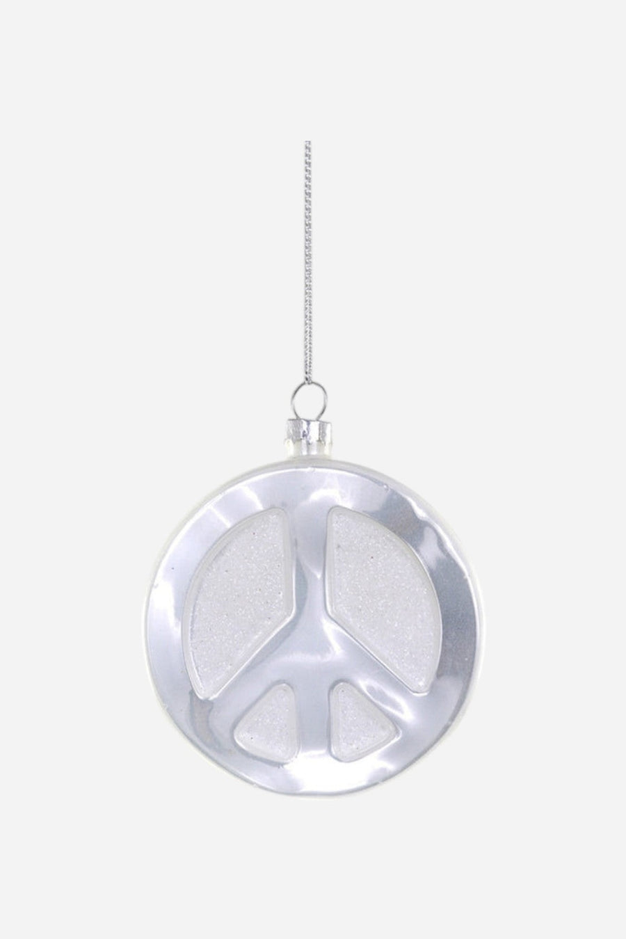 Peace Sign White Ornament – front view