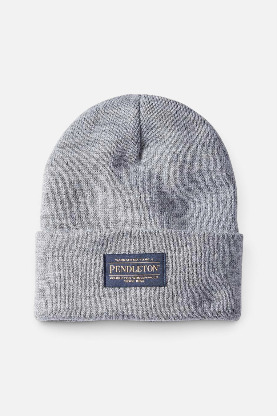 Pendleton Beanie in Light Grey Heather – front view