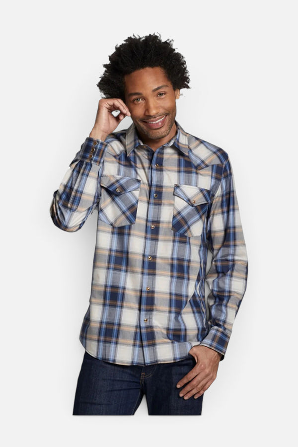 Pendleton Bishop Long Sleeve Shirt in Navy Plaid