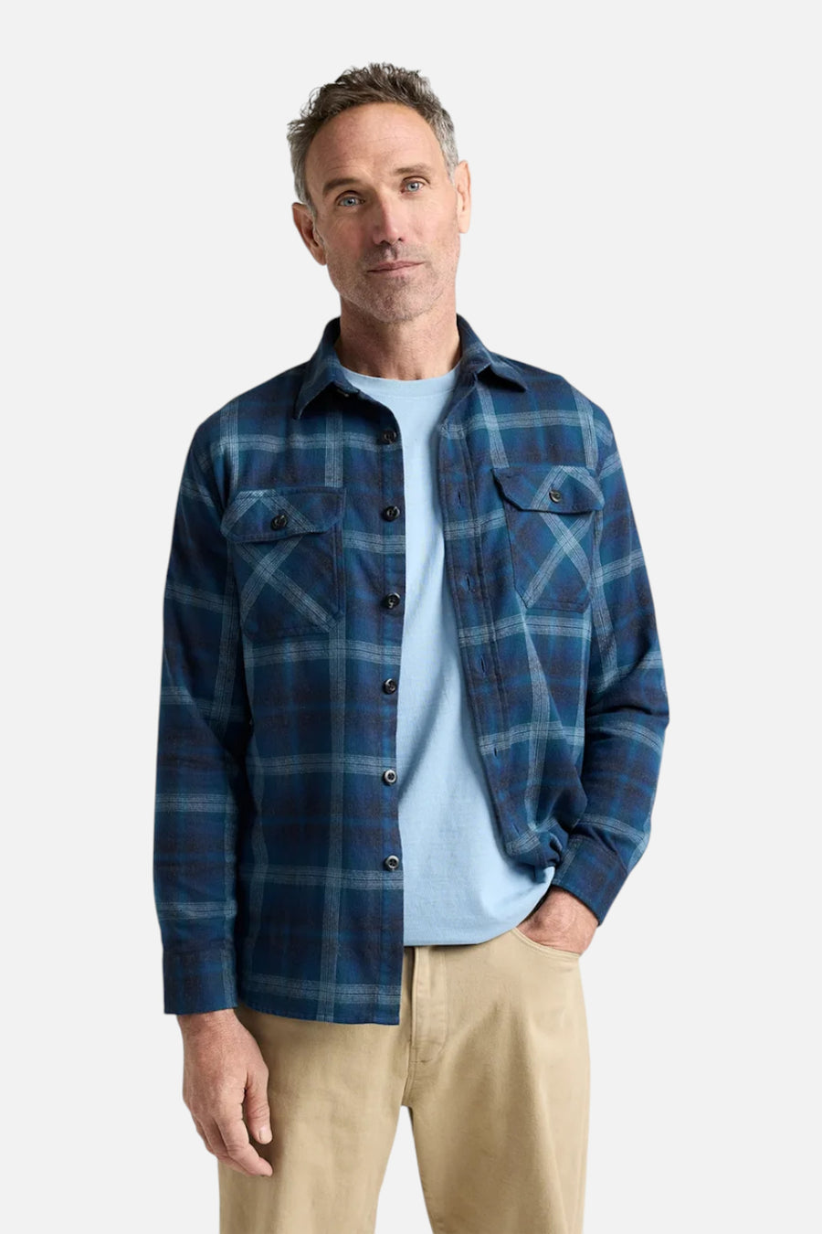 Pendleton Burnside Flannel Shirt in Denim – side view