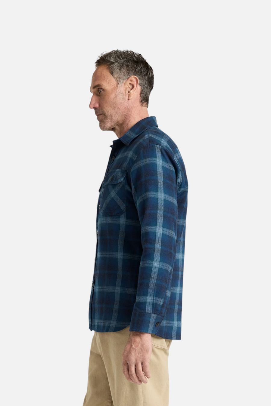 Pendleton Burnside Flannel Shirt in Denim – side view