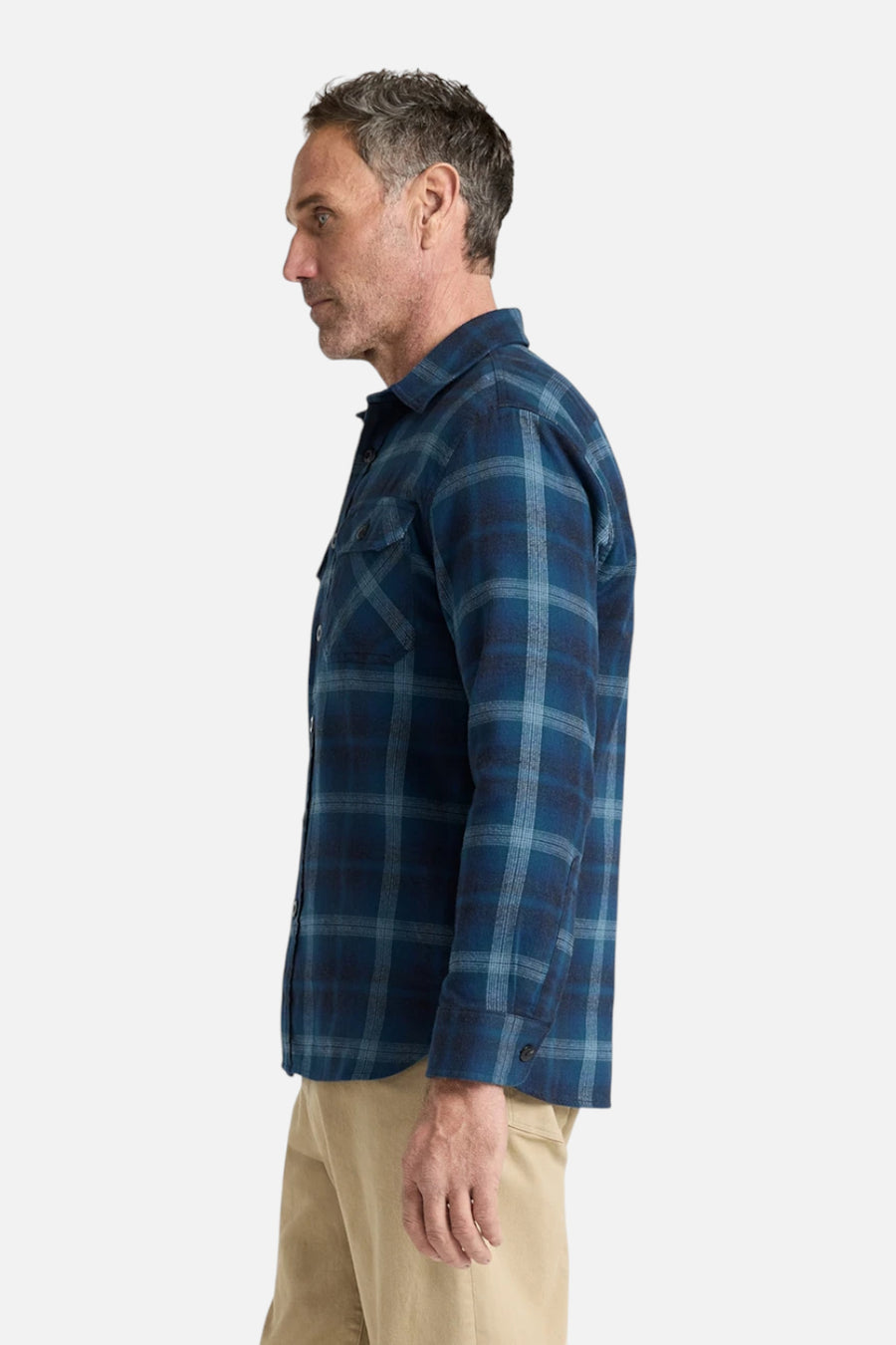 Pendleton Burnside Flannel Shirt in Denim – side view