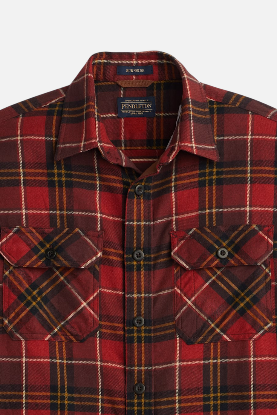 Pendleton Burnside Flannel Shirt in Red Multi – back view