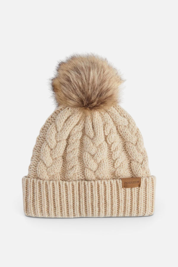 Pendleton Cable Beanie in Cream