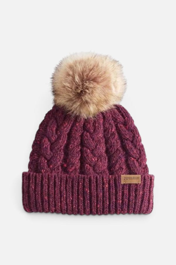 Pendleton Cable Beanie in Merlot