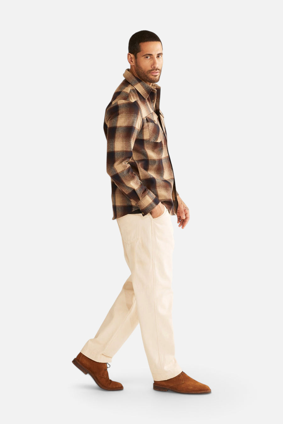 Pendleton Canyon Shirt in Brown Navy Ombre – back view