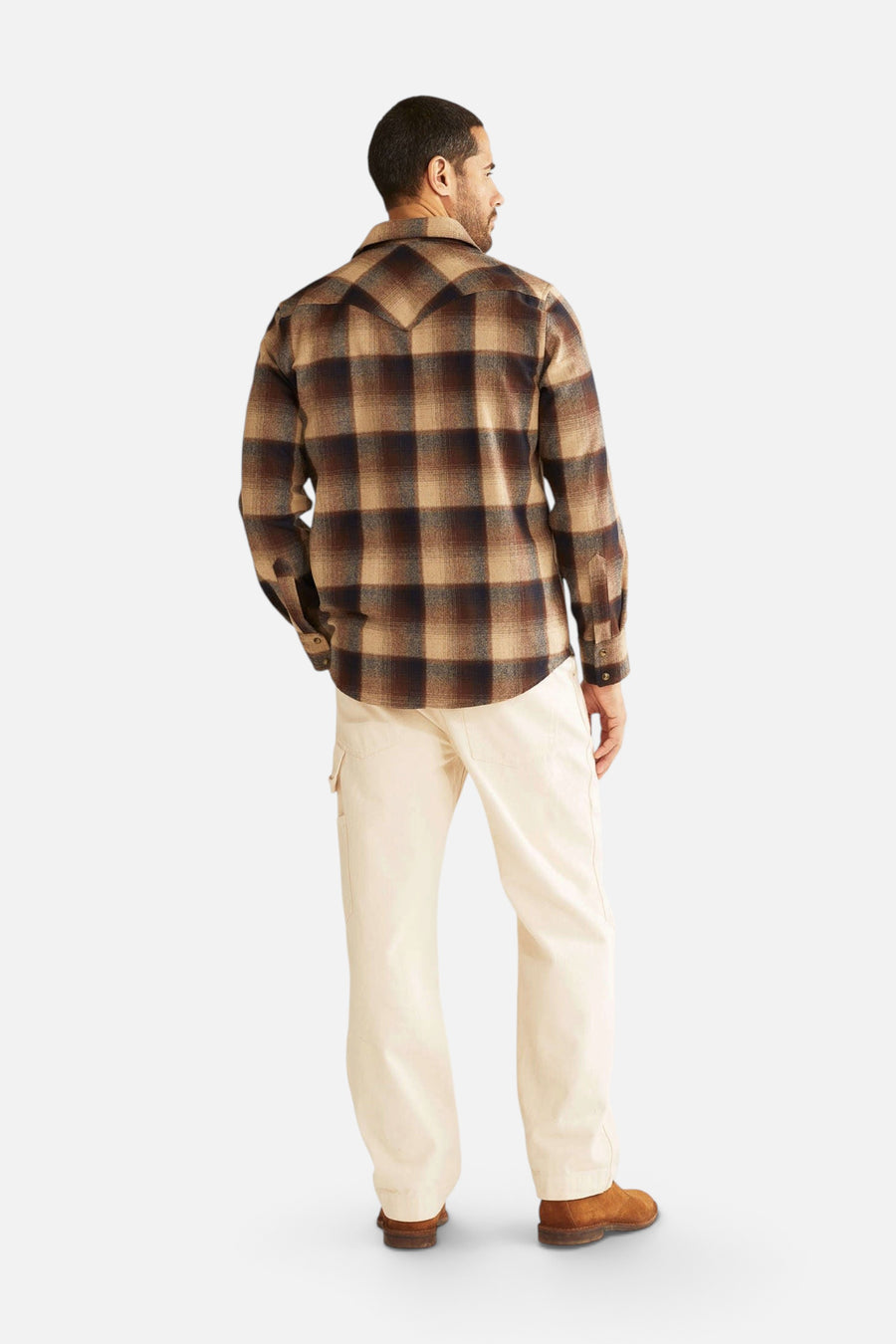 Pendleton Canyon Shirt in Brown Navy Ombre – side view