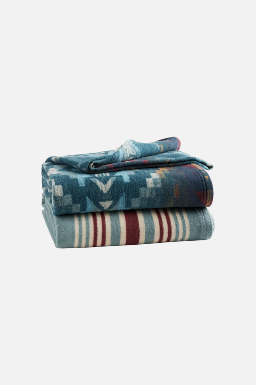 Pendleton Carico Lake & Stripe Organic Cotton Throw Gift Pack – front view