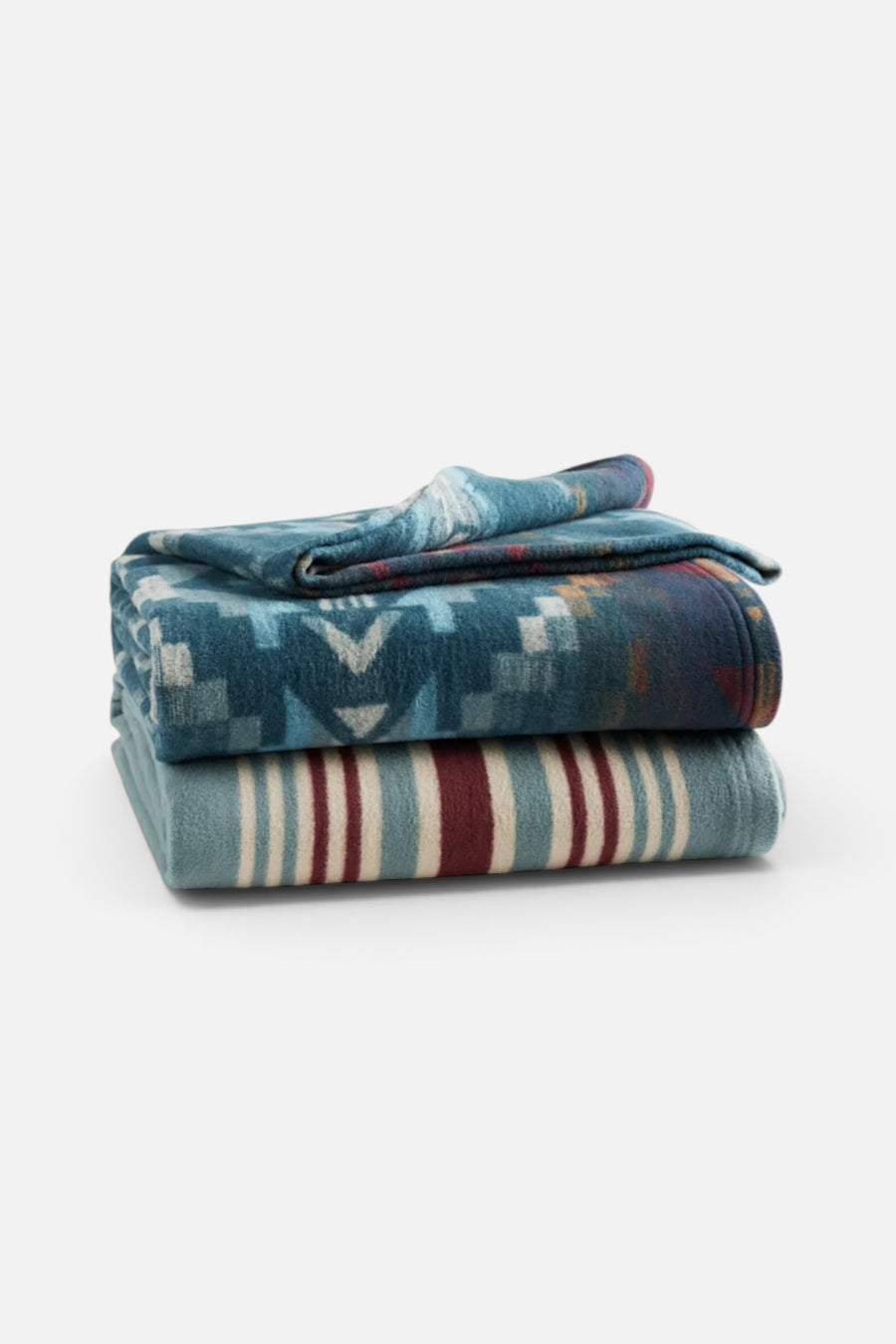 Pendleton Carico Lake & Stripe Organic Cotton Throw Gift Pack – front view