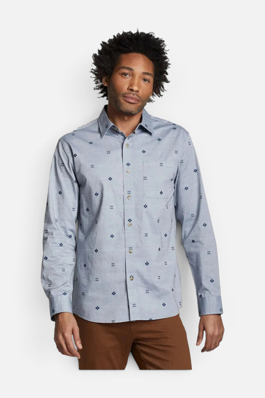 Pendleton Carson Long Sleeve Shirt in Silver Blue – front view