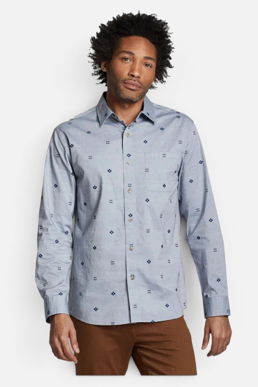 Pendleton Carson Long Sleeve Shirt in Silver Blue – side view