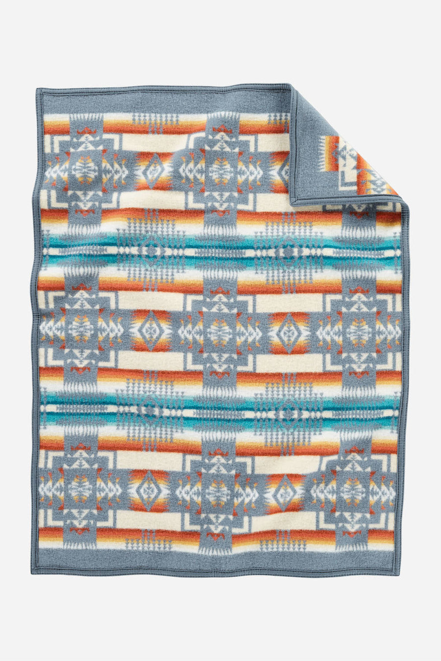 Pendleton Chief Joseph Crib Blanket in Slate – back view