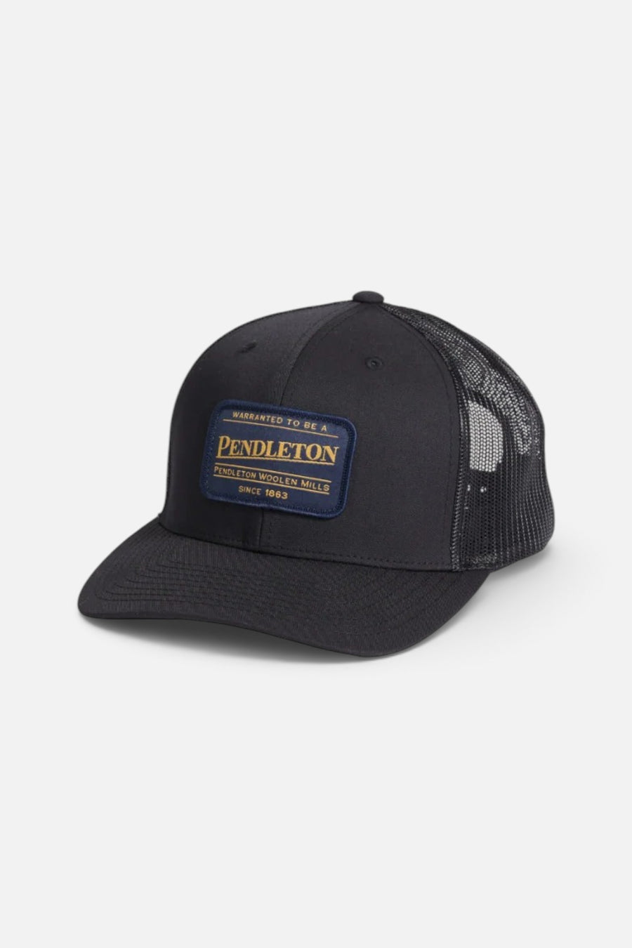 Pendleton Classic Patch Trucker Hat in Black – front view