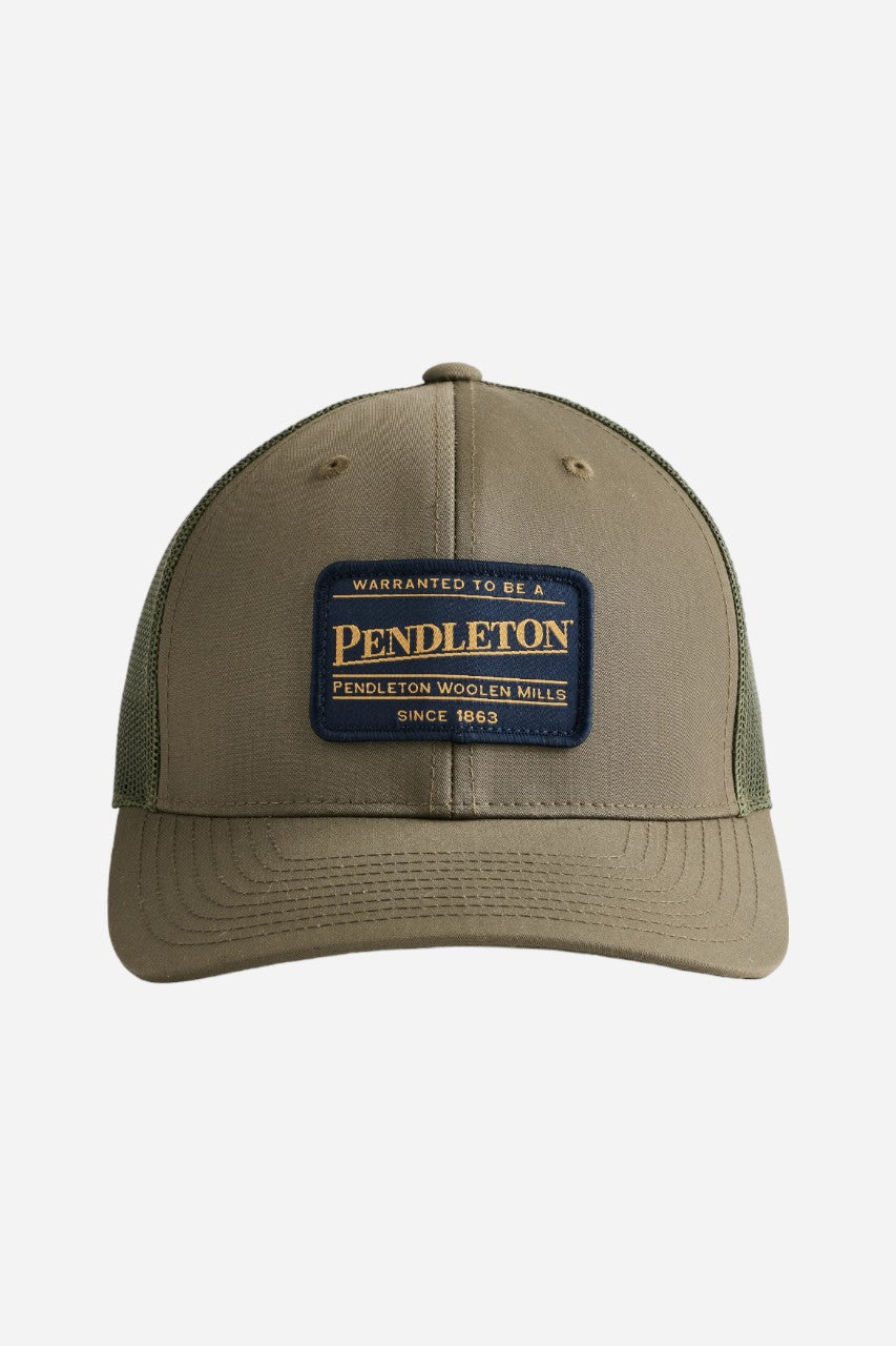 Pendleton Classic Patch Trucker Hat in Loden Olive – front view