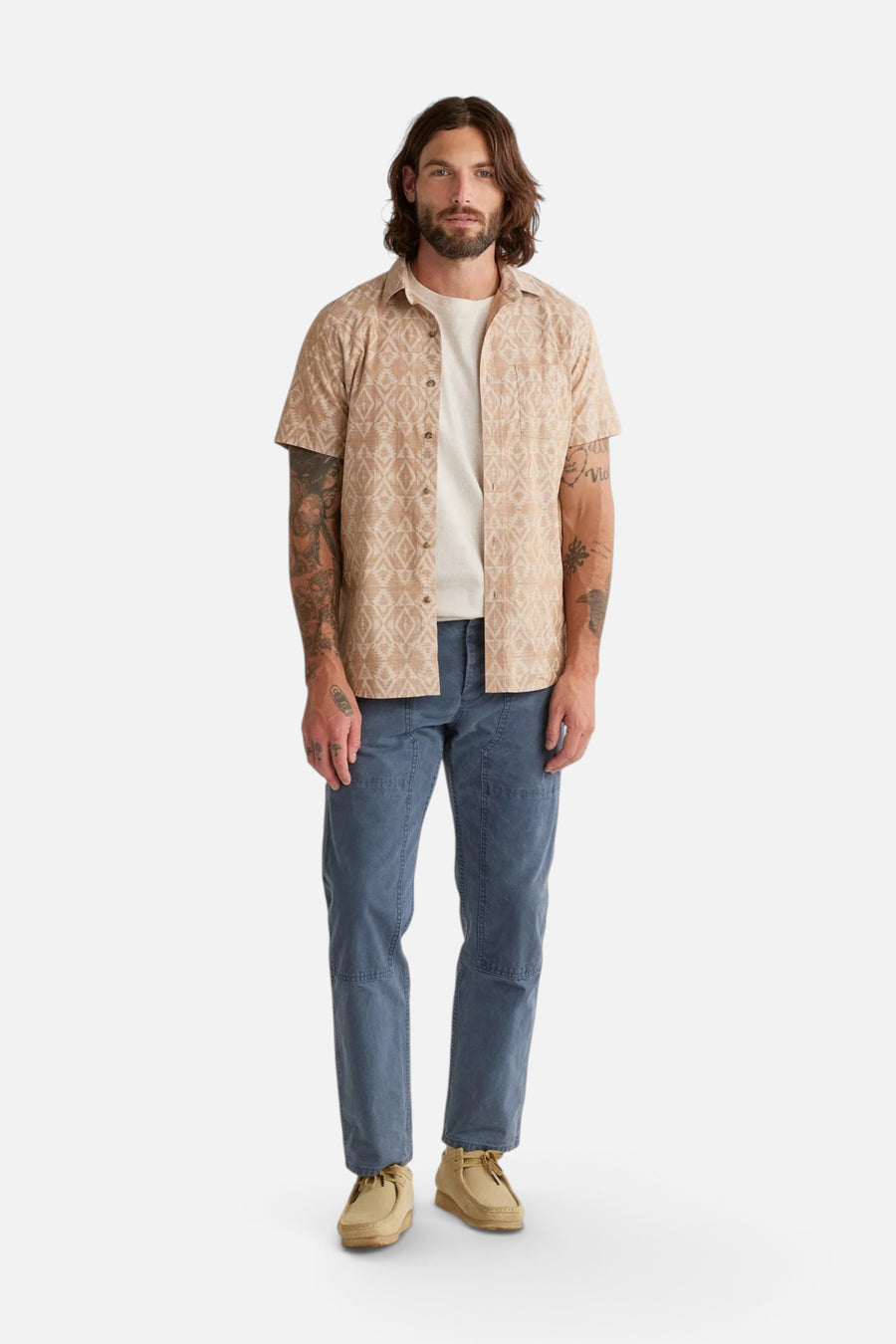 Pendleton Deacon Short Sleeve Chambray Shirt in Bronze – front view
