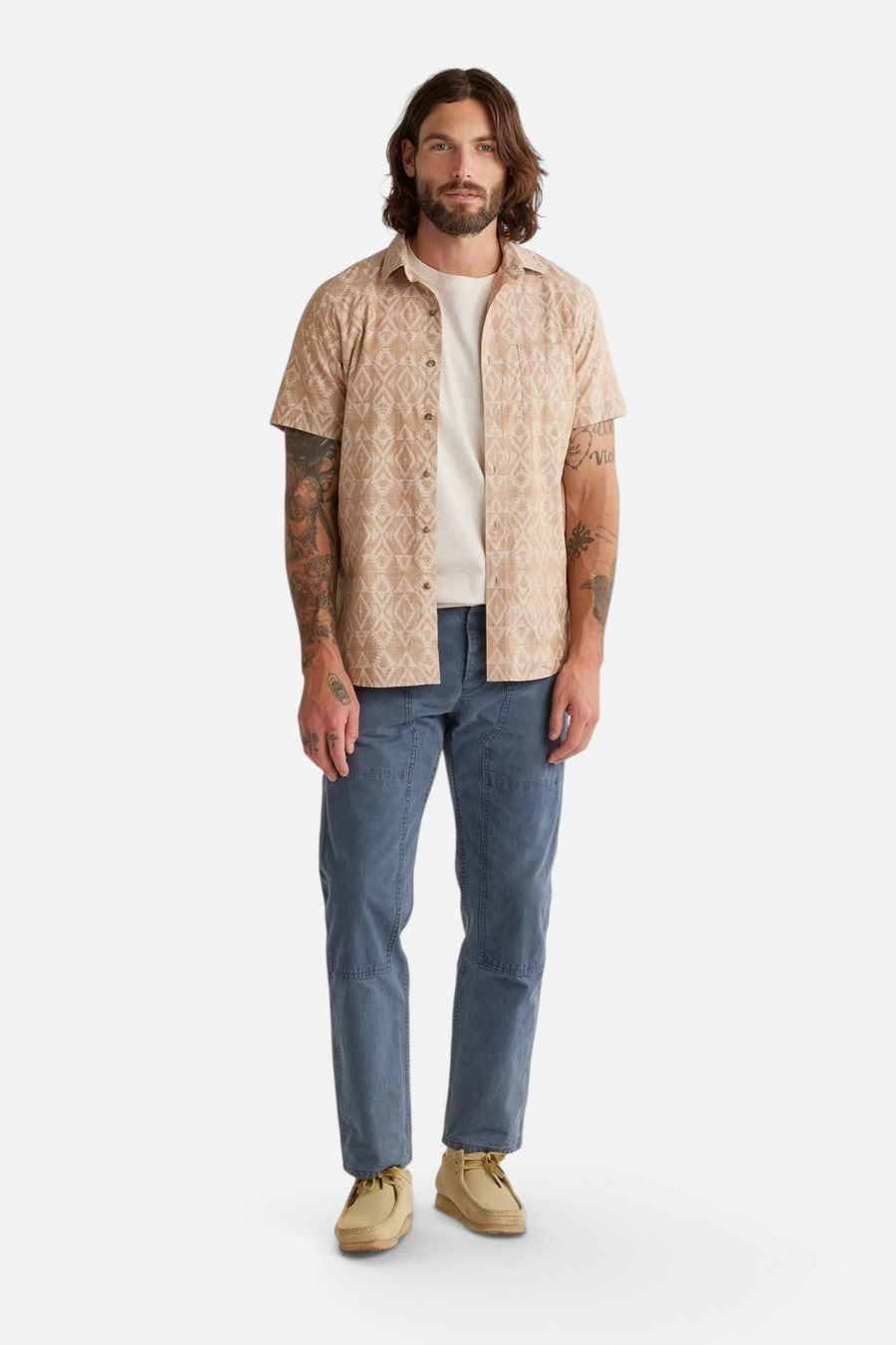 Pendleton Deacon Short Sleeve Chambray Shirt in Bronze – side view