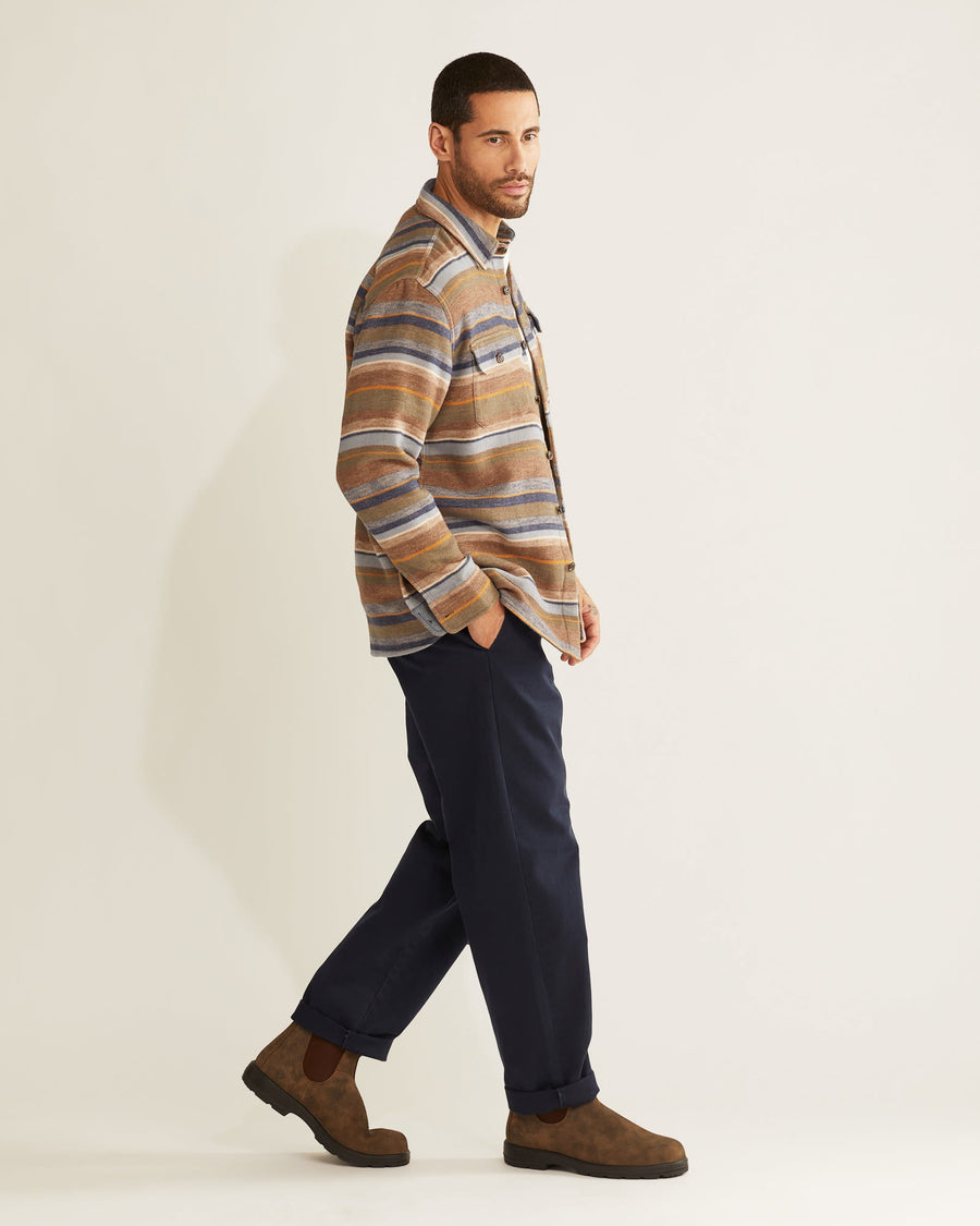 Pendleton Driftwood Doublesoft Shirt in Trail Stripe – back view