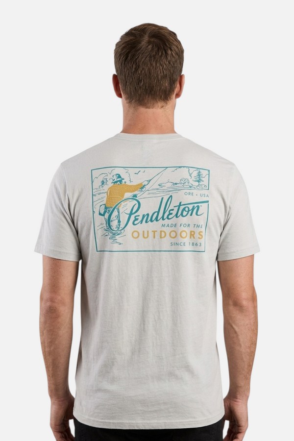 Pendleton Fishing Outdoors Graphic Tee in Grey