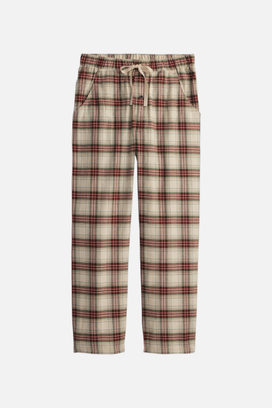 Pendleton Flannel Pajama Pant in Ecru Tartan – front view