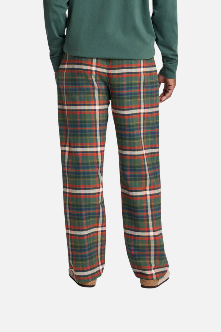 Pendleton Flannel Pajama Pant in Green Multi Plaid – back view