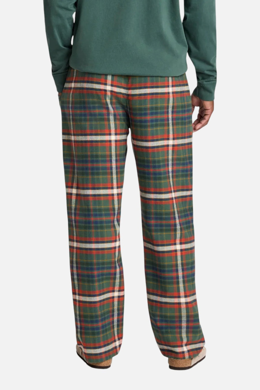 Pendleton Flannel Pajama Pant in Green Multi Plaid – on model
