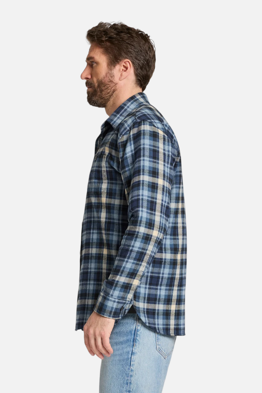 Pendleton Fremont Flannel Shirt in Denim Multi – back view