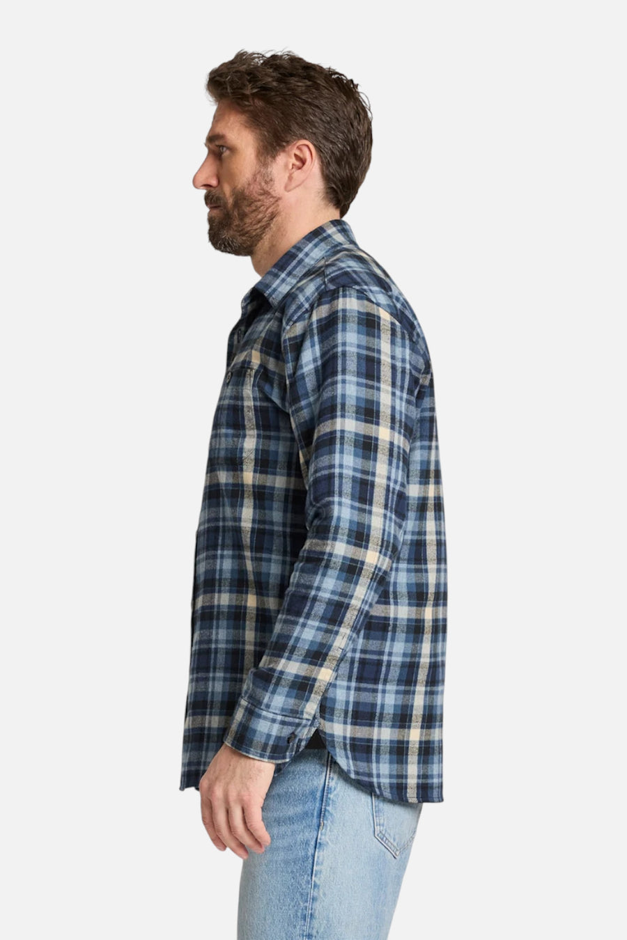 Pendleton Fremont Flannel Shirt in Denim Multi – side view