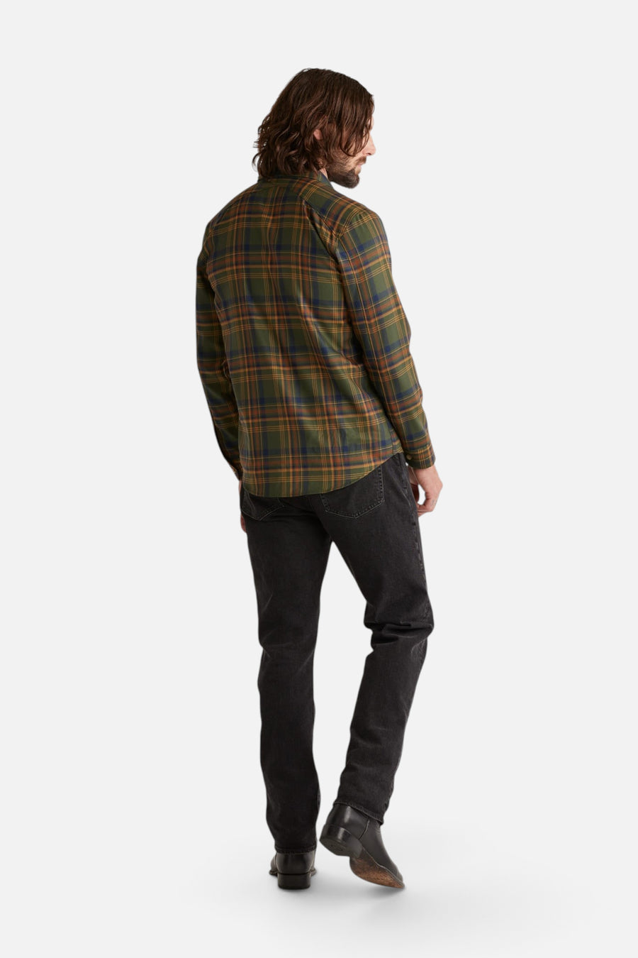 Pendleton Harrison Merino Shirt in Green Gold Plaid – side view