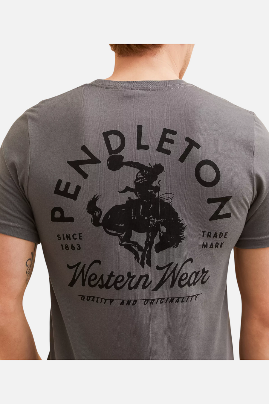 Pendleton Heritage Western Tee in Graphic Asphalt – side view