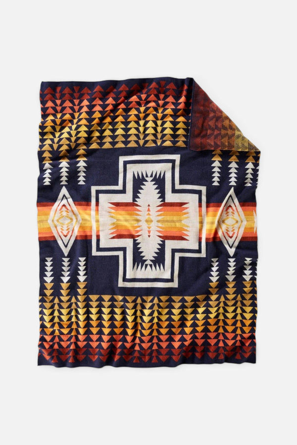 Pendleton Knit Jacquard Throw Blanket in Harding Navy