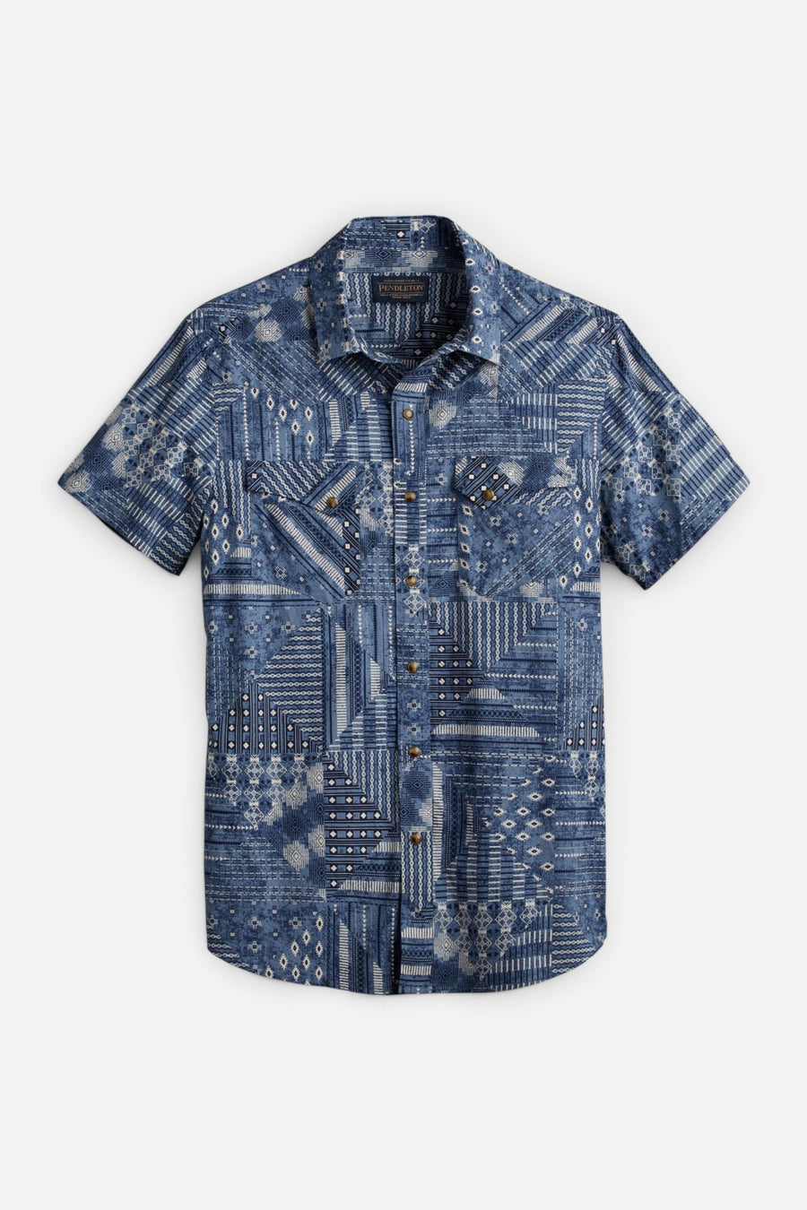 Pendleton Laramie Short Sleeve Snap-Front Shirt in Blue Bandana – front view