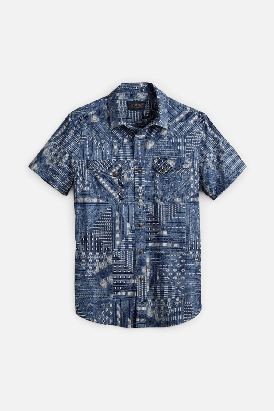 Pendleton Laramie Short Sleeve Snap-Front Shirt in Blue Bandana – front view